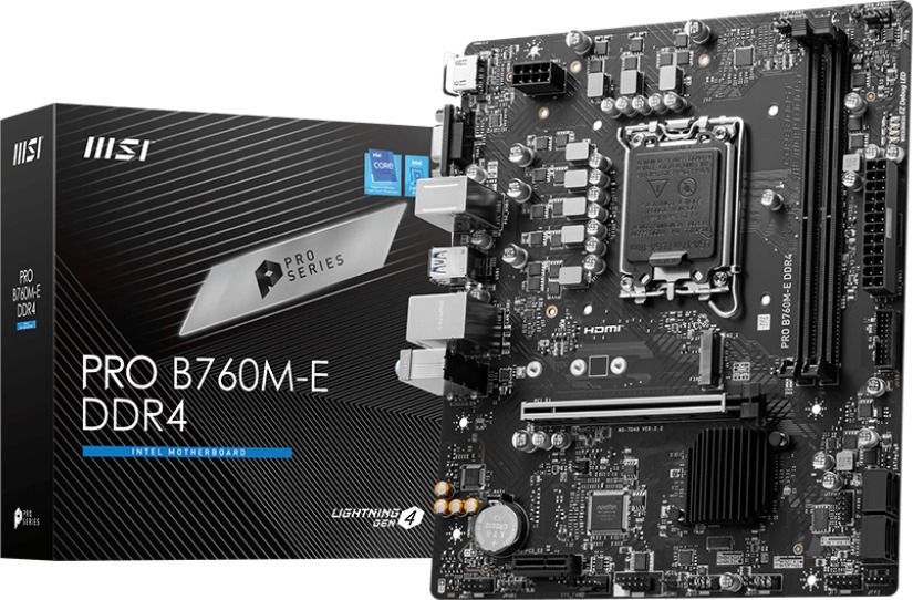 MSI PRO B760M-E DDR4 LGA1700 mATX MB DDR4 PCIe x16 4xSATA
